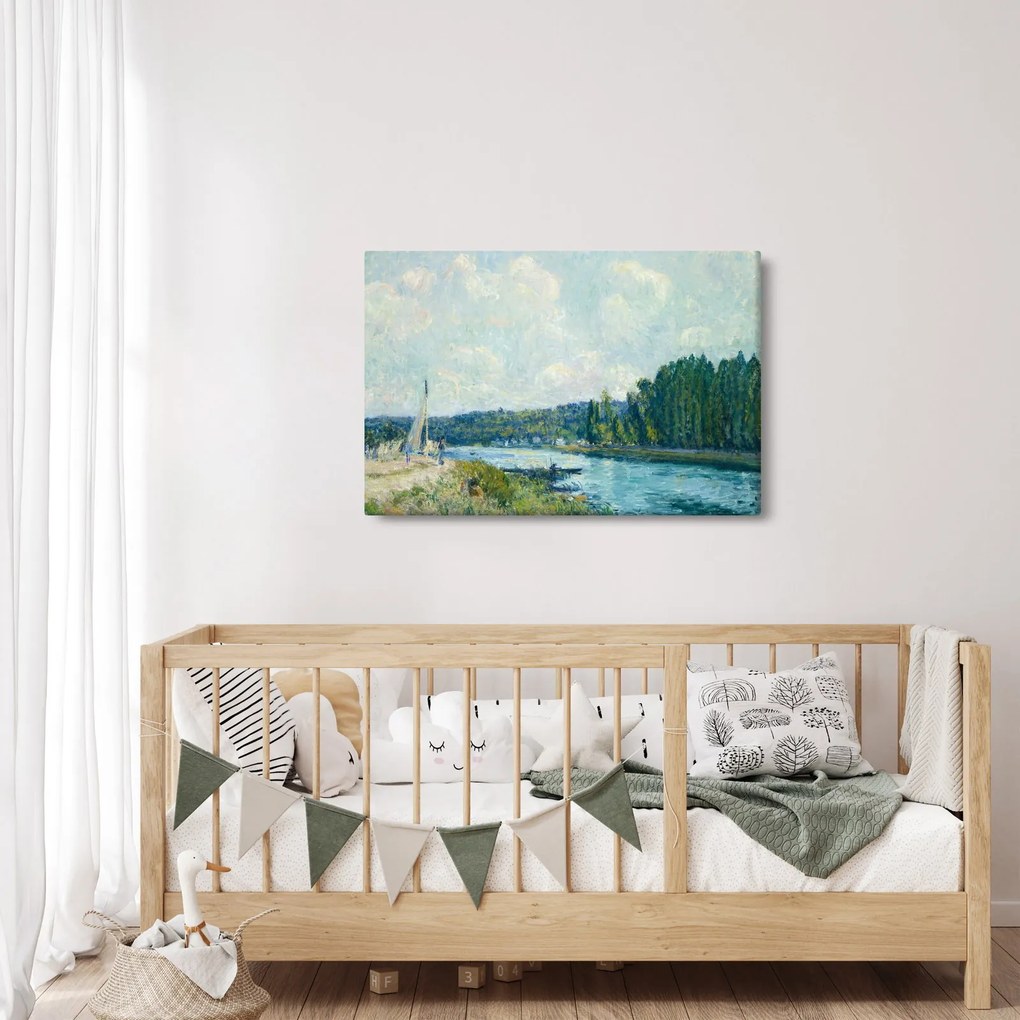 Tablou - Alfred Sisley, The Banks of the Oise, reproducere (90x60 cm)