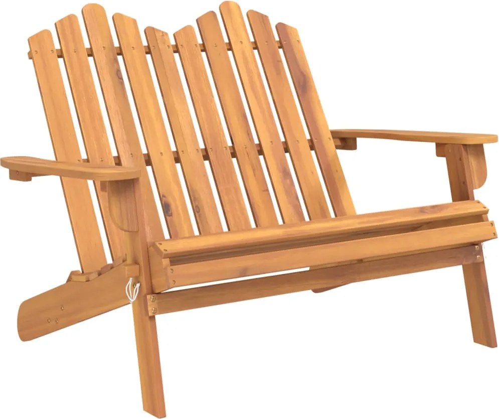 vidaXL Bancă de grădină Adirondack cu perne 126 cm, lemn masiv acacia