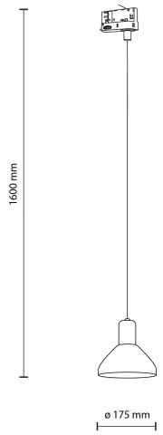 Lustră pe cablu pentru sistem de șină trifazic NEO 1xE27/15W/230V negru/negru fumuriu