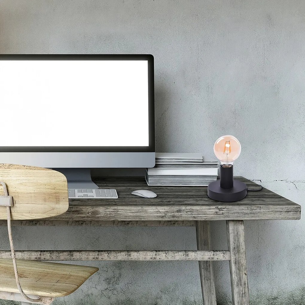 Veioza, lampa de masa design industrial Bowie negru 6569 RX