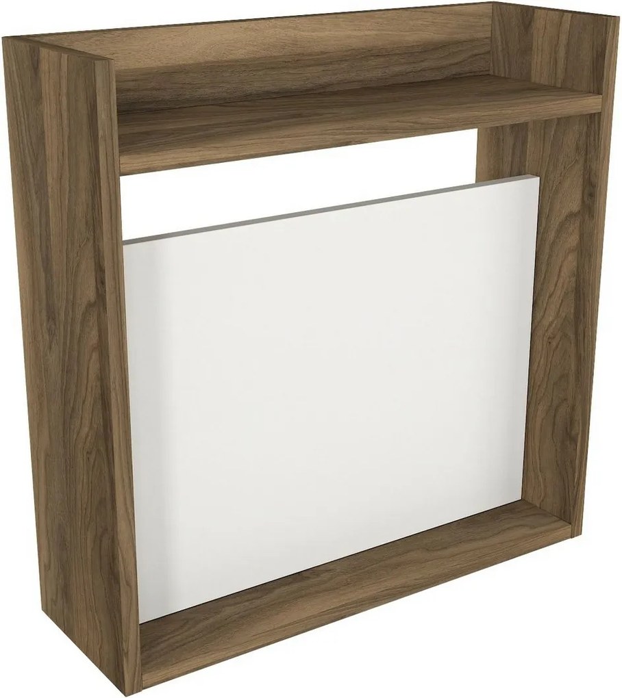 Birou pentru laptop Alb și nuc