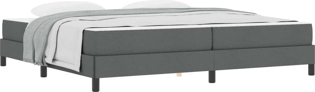 vidaXL Pat cu arcuri cu saltea Gri închis 200 x 200 cm țesătură