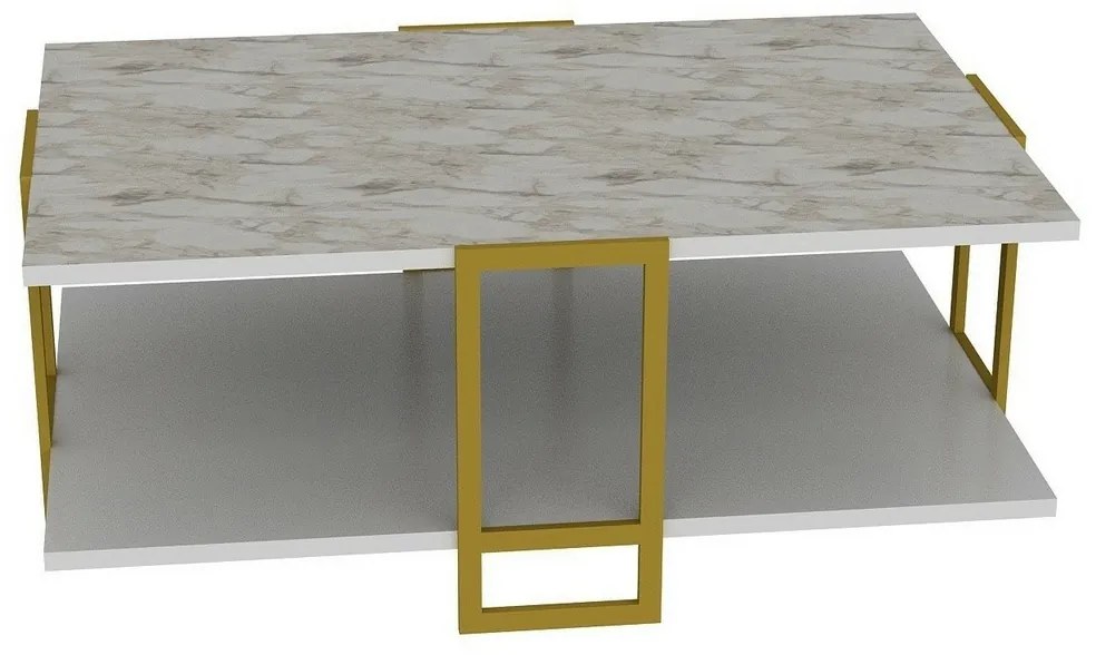 Măsuță de cafea Polka White and Gold