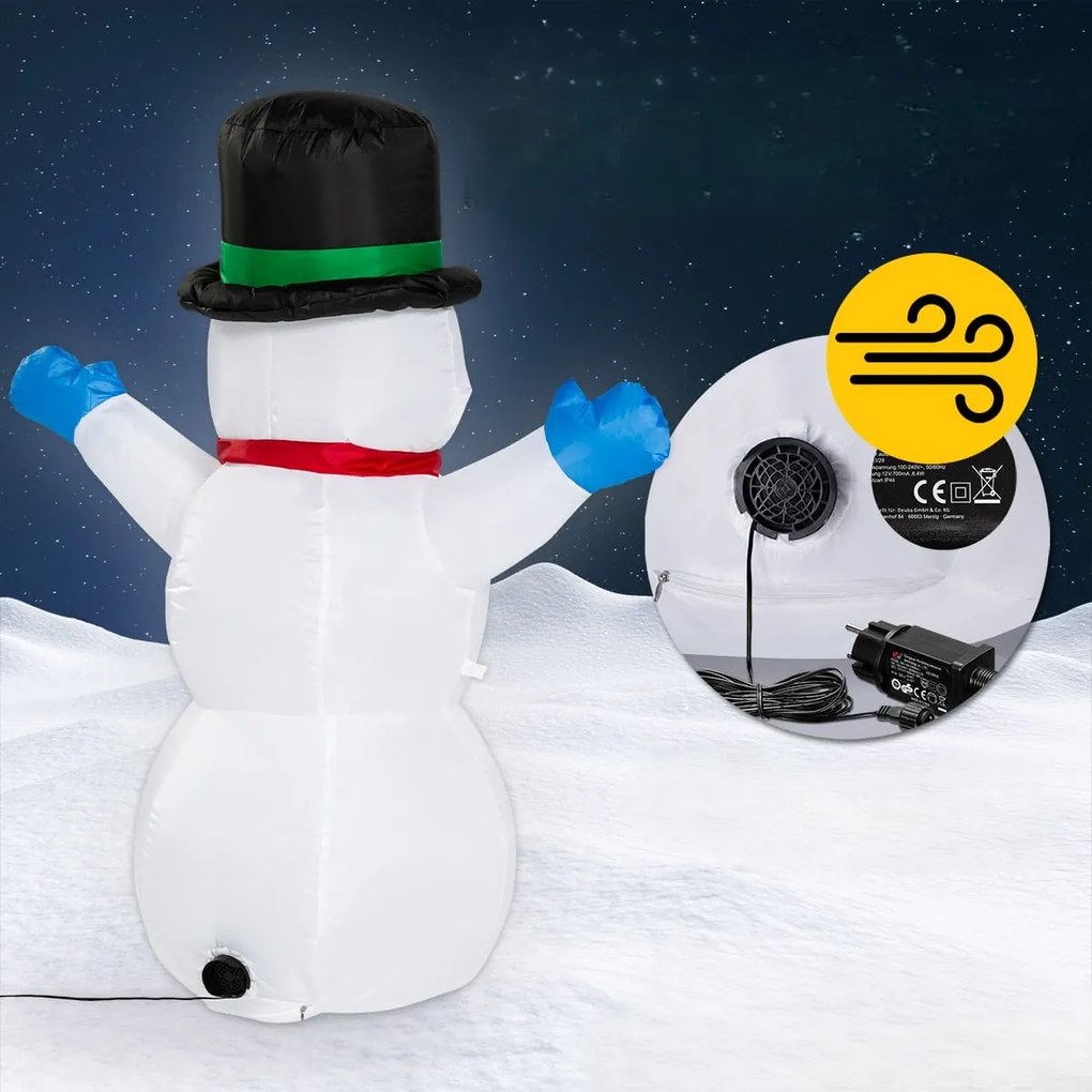 Om de zăpadă gonflabil cu iluminare, 120cm, alb Monzana