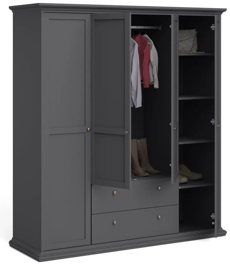 Șifonier gri 181x201 cm Paris – Tvilum