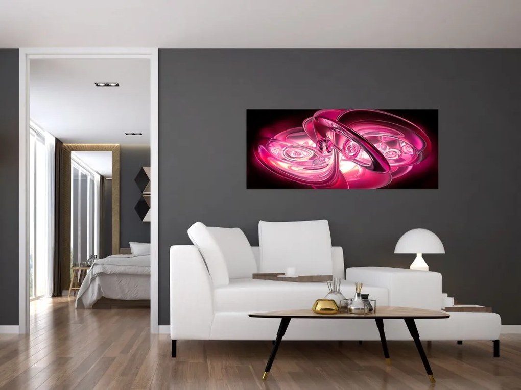 Tabloul cu fractali roz (120x50 cm)