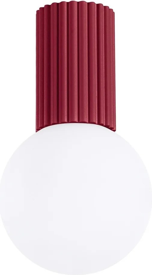 Plafonieră burgundy cu abajur din sticlă ø 12 cm Orbital – Sollux