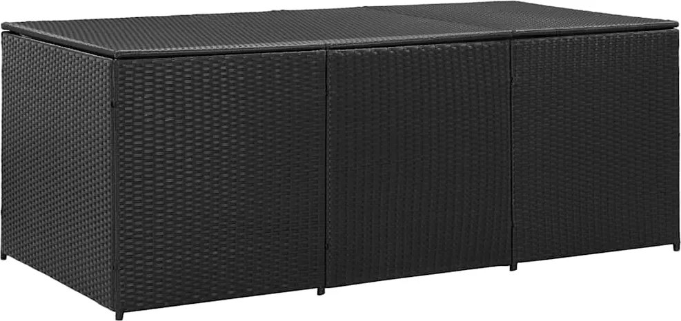 vidaXL Ladă de depozitare de grădină, negru, 180x90x70 cm, poliratan