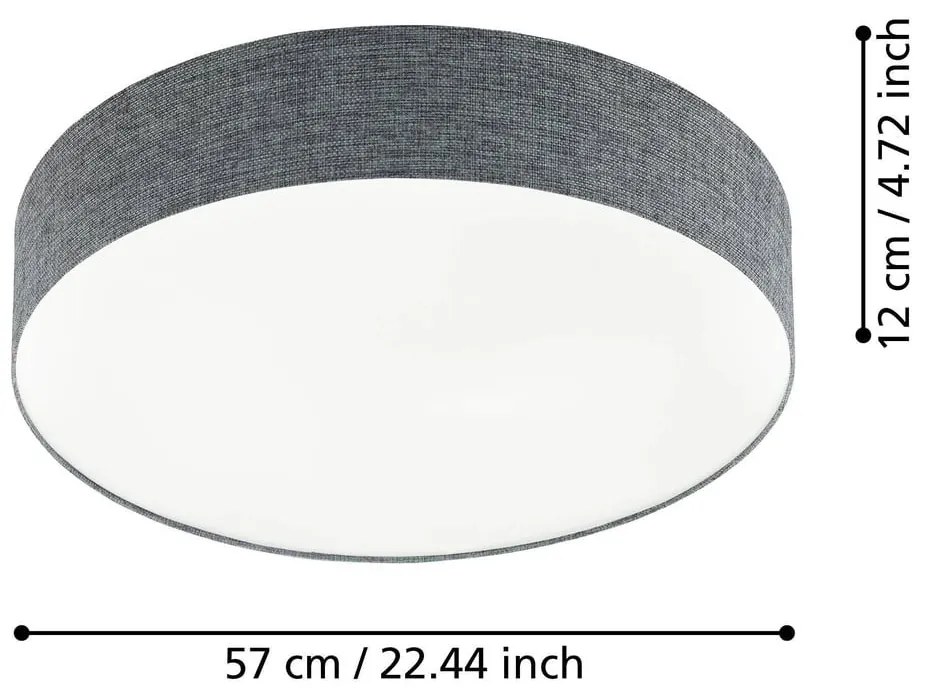 Plafonieră gri LED cu abajur textil ROMAO – EGLO