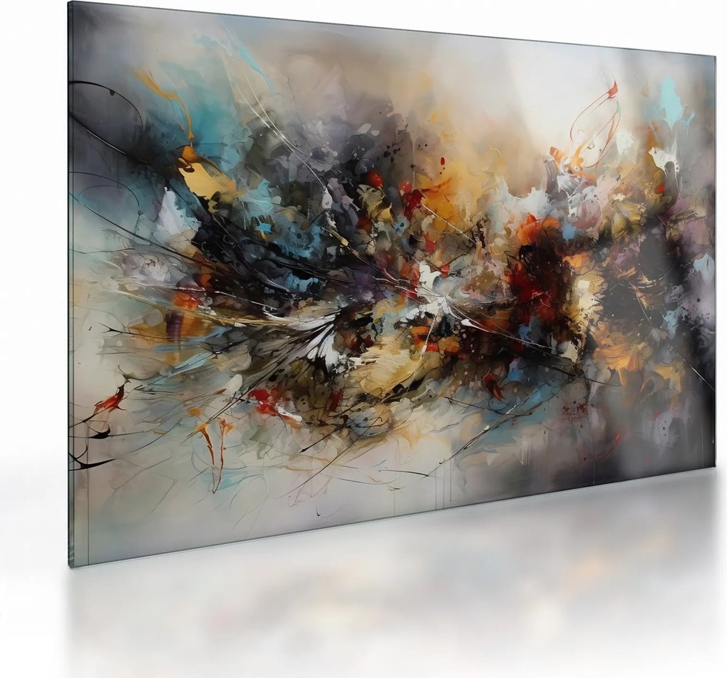 Tablou pe sticlă - Grafică abstractă (70x50 cm)