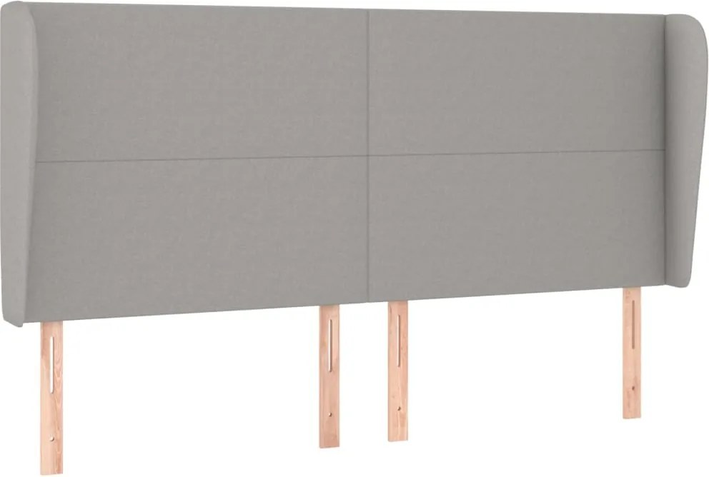 vidaXL Tăblie de pat cu aripioare gri deschis 183x23x118/128 cm textil