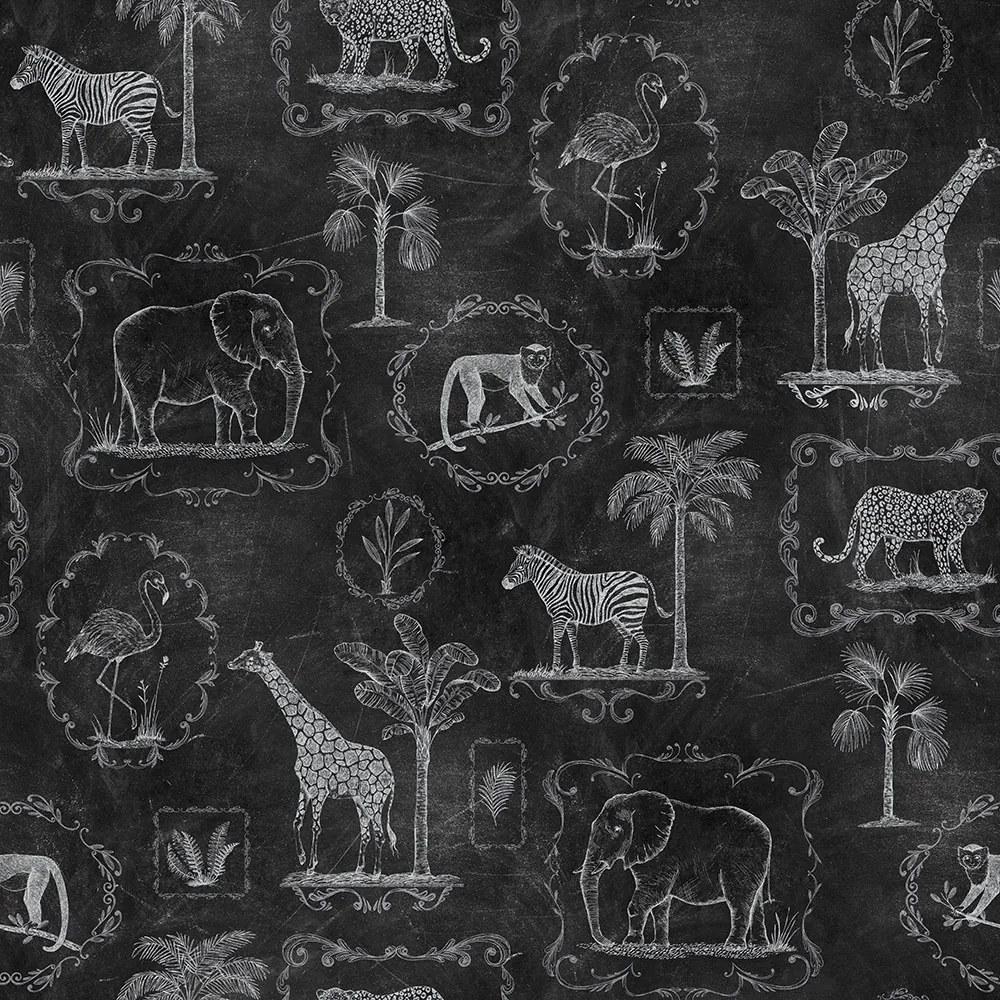 Fototapet, Animal Party, Blackboard, Rebel Walls