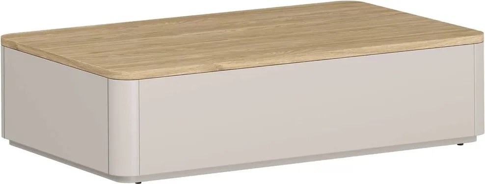 Masă de cafea Amilio 100 cm cu sertare - cașmir / stejar uleiat