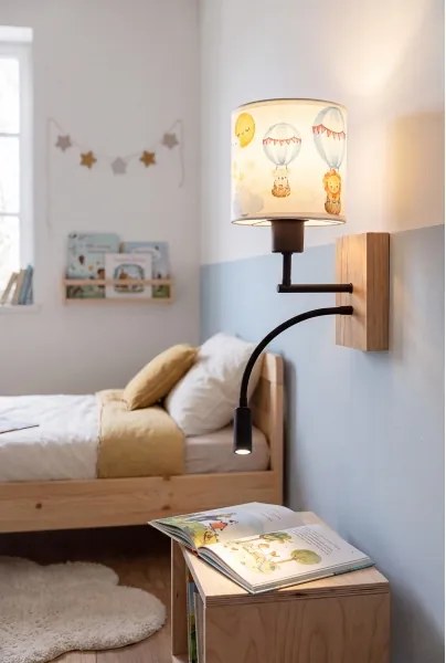 Brilagi - Lampă LED Flex. BOBO WOOD 1xE27/25W/230V + LED/3W stejar/negru/alb/motiv animal.