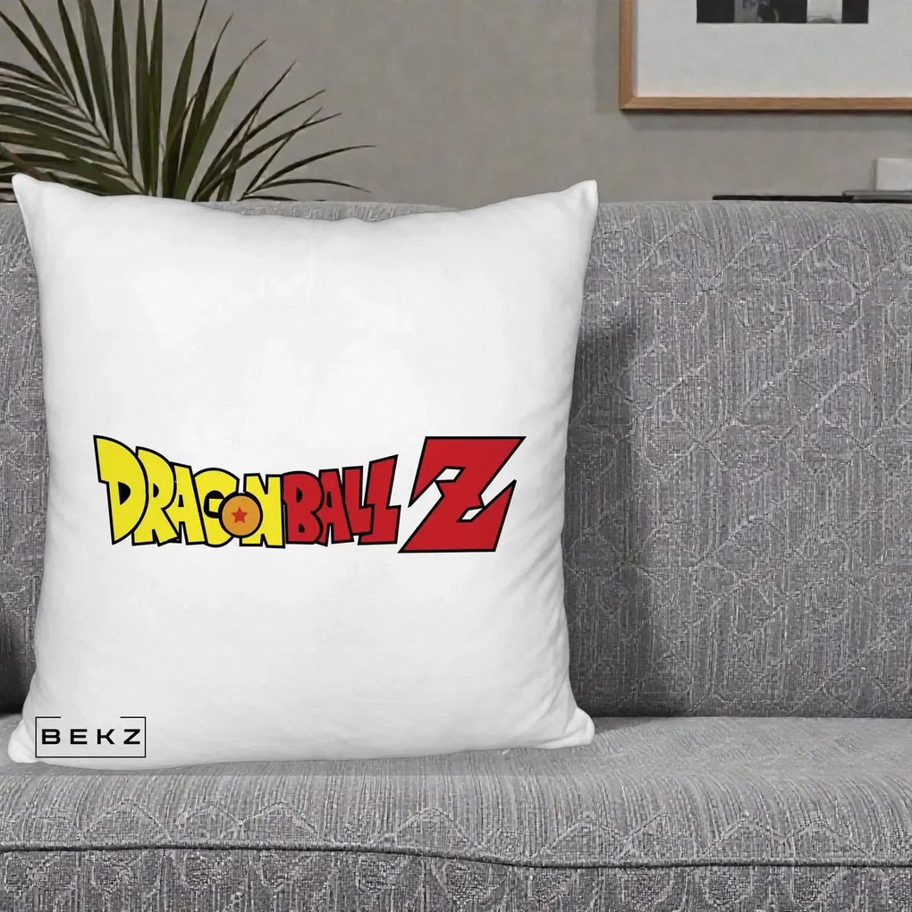 Perna Personalizata Dragon Ball Z Clasic, 40x40 cm, Alb Pufos, Husa Detasabila, Perna Inclusa, BEKZ®