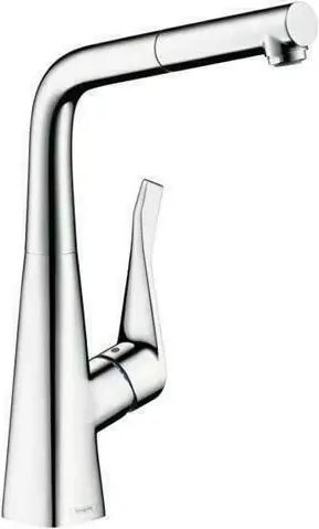 Baterie bucatarie cu dus extractibil Hansgrohe Metris M71 crom 1 functie