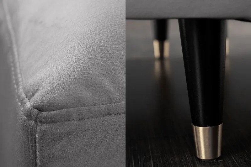 Coltar elegant Cozy Velvet II, catifea gri