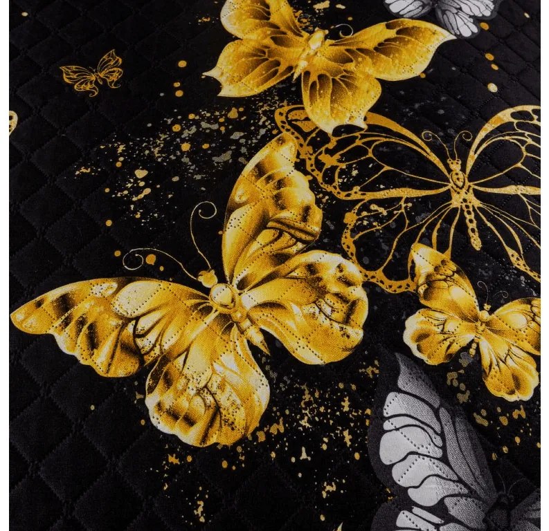 Cuvertura de pat GOLD BUTTERFLY negru Dimensiune: 220 x 240 cm