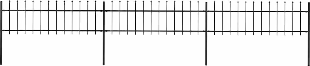 vidaXL Gard de grădină cu vârf tip suliță din oțel 537x60 cm, negru