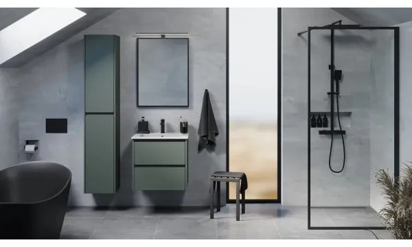 Dulap de baie MOLDE, 174 cm, verde