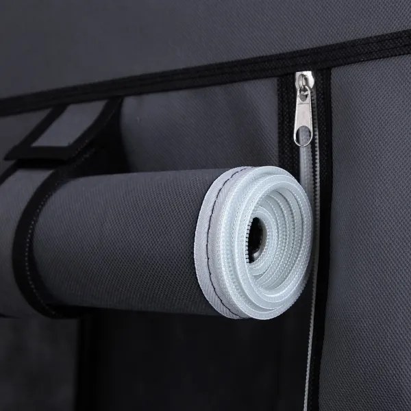 Dulap textil cu rafturi și bară pentru umerașe MATIS 110x175 cm gri