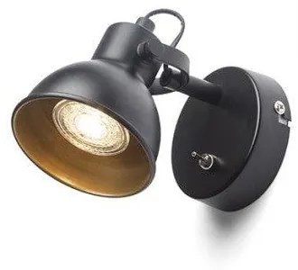 Reflector retro ROSITA I de perete negru/auriu 230V LED GU10 9W