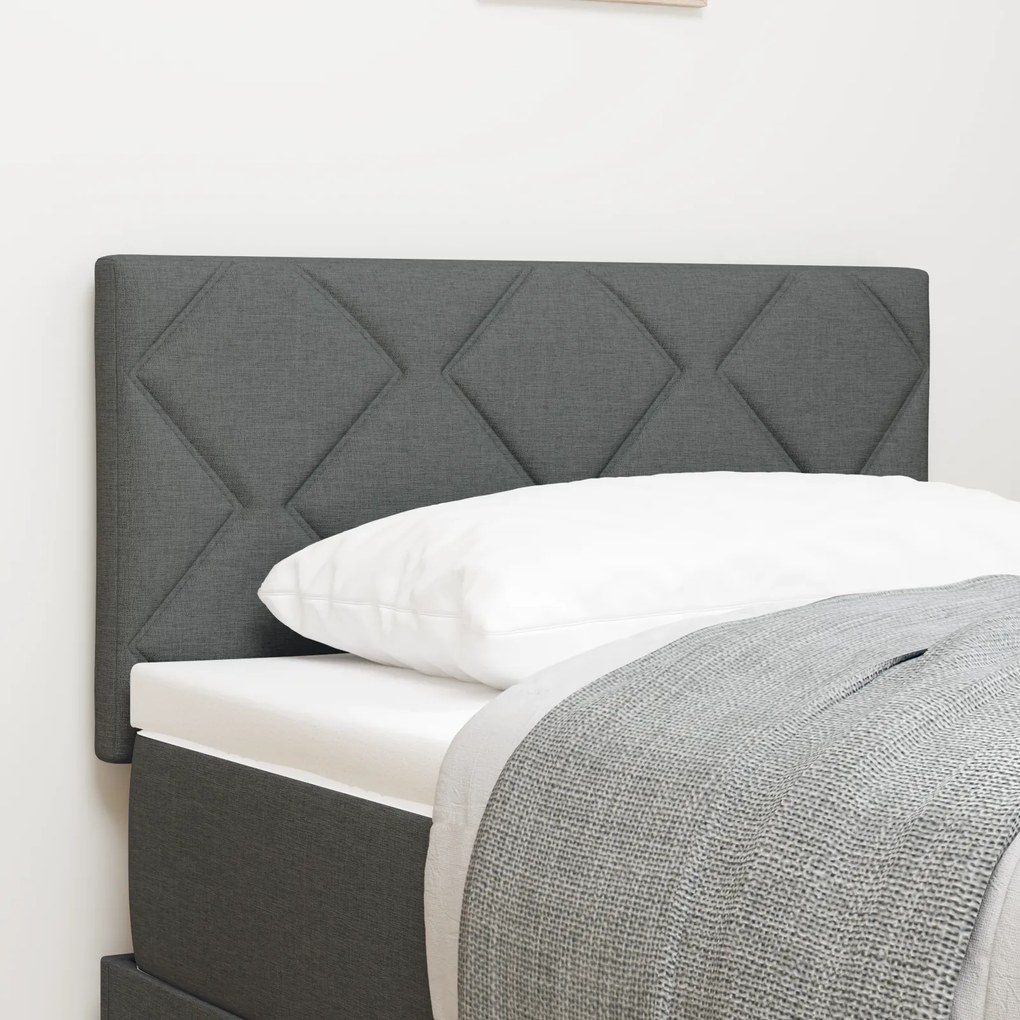 vidaXL Tăblie cap cu lumini cu bandă LED Ajustabil Gri 80 cm țesătură