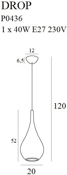 Pendul stil modern DROP auriu mat