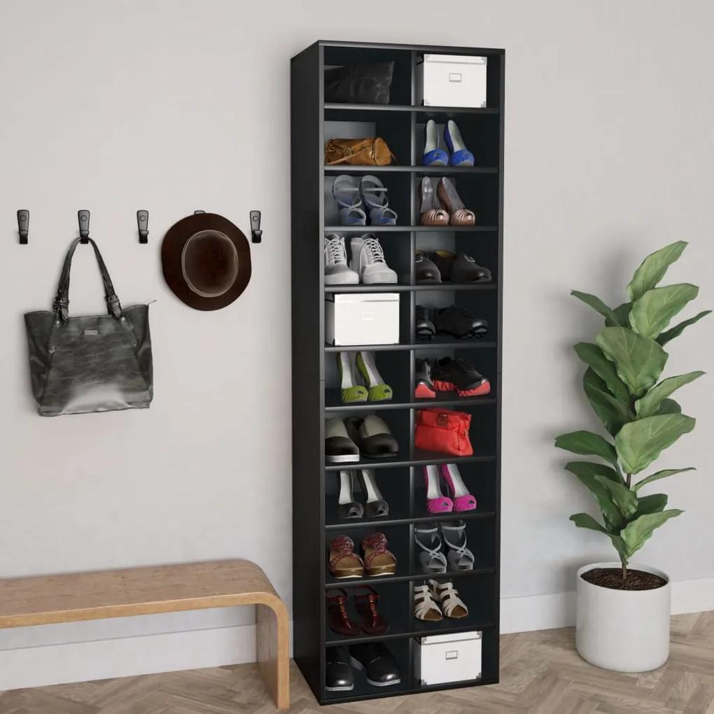 Pantofar, negru, 54x34x183 cm, pal