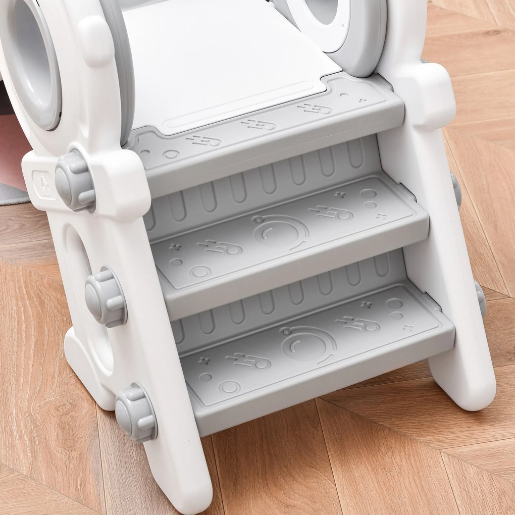 HomCom tobogan plastic copii 1-3 ani, 133x52x58cm, gri+alb | AOSOM RO