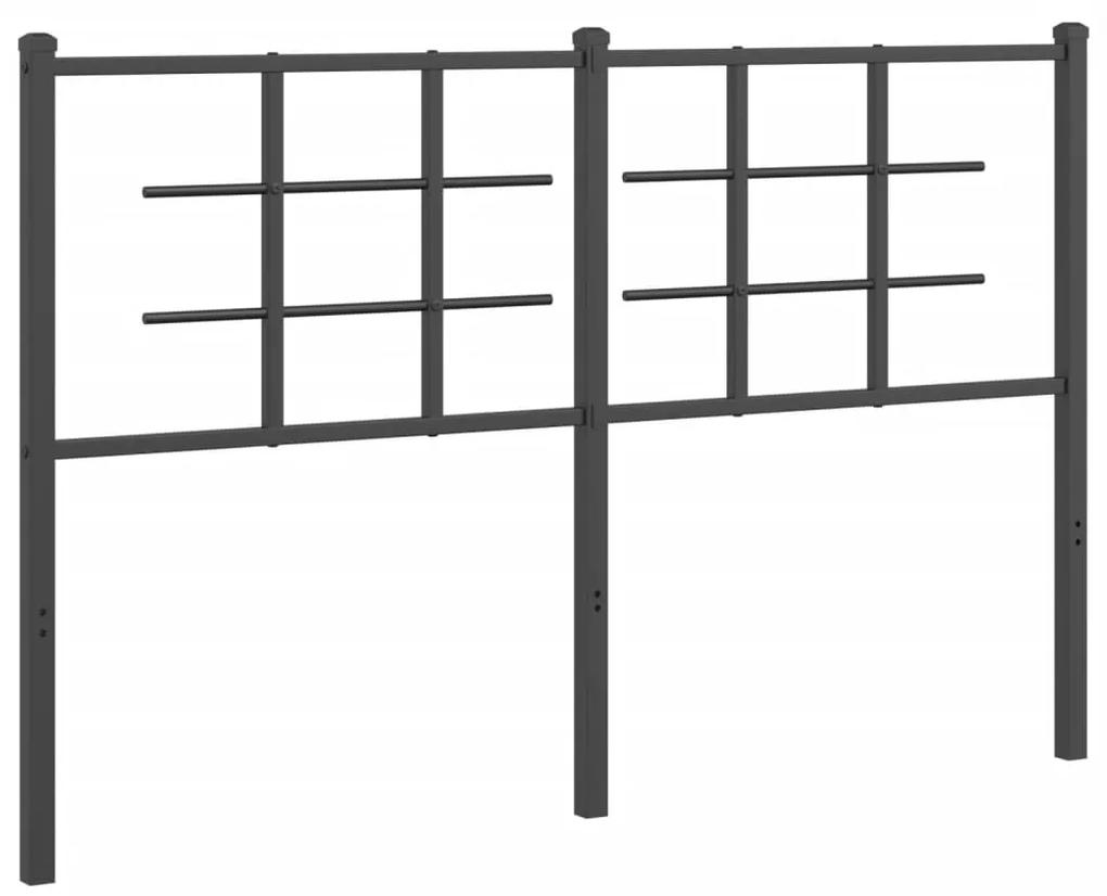 355594 vidaXL Tăblie de pat metalică, negru, 140 cm