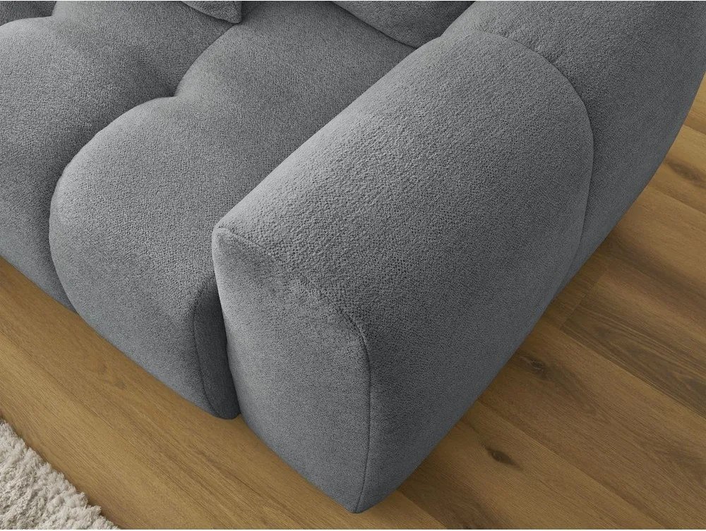 Colțar gri extensibil/cu spațiu de depozitare cu tapițerie din chenille (cu colț pe partea stângă/cu șezlong) Roxelane – Bobochic Paris