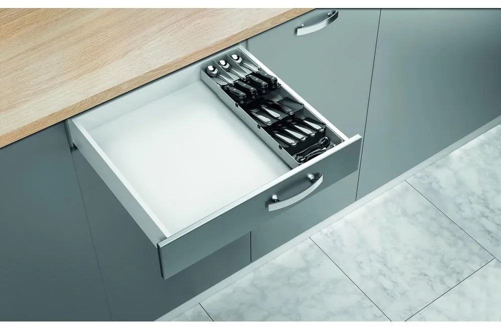 Organizator de tacâmuri gri din plastic 15 x 49 cm – Metaltex