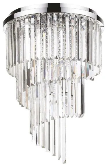 Lustră de cristal aplicată Ideal Lux CARLTON 12xE14/40W/230V crom