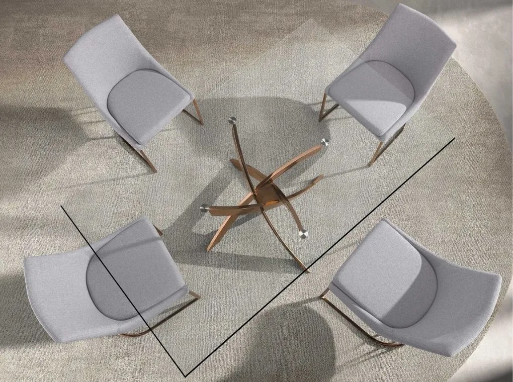 Masa dreptunghiulara design modern Veola auriu roze 160x95cm