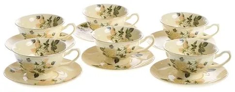 Set 6 cesti din ceramica cu flori galbene