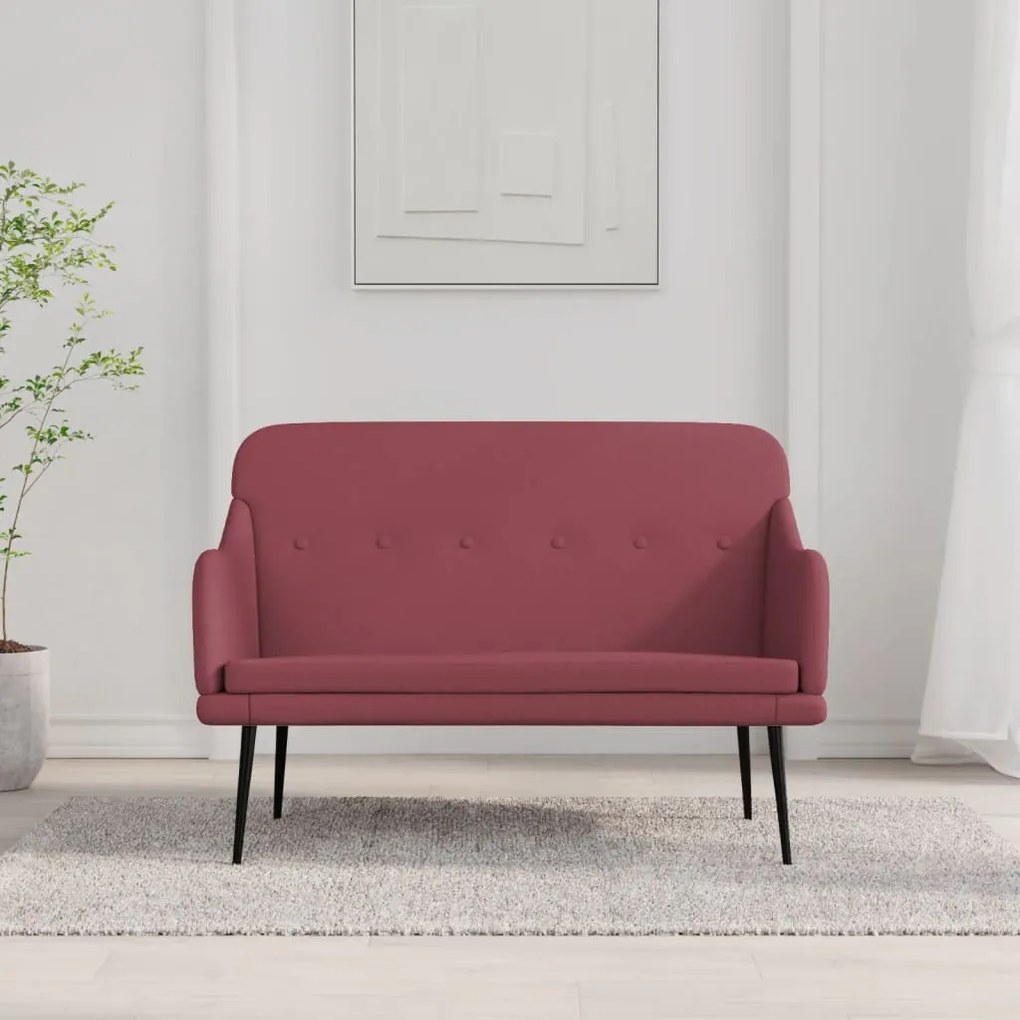 351486 vidaXL Bancă, roșu vin, 110x76x80 cm, textil