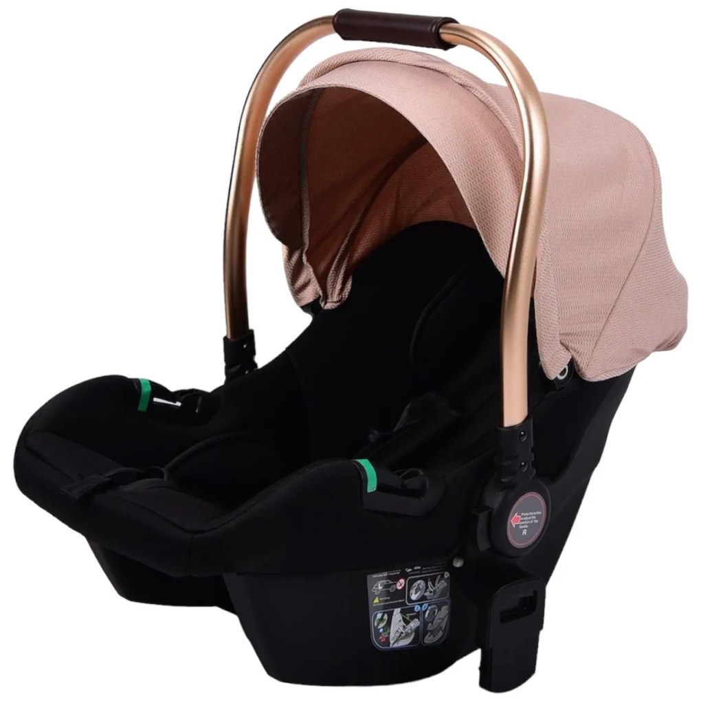 Carucior 3 in 1 reversibil si pliabil cu geanta inclusa si scoica auto, 0-36 luni, Crem - CPC-60-crem