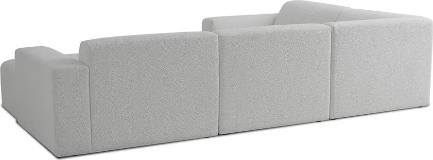 Colțar alb cu tapițerie din stofă bouclé (în formă de "U") Roxy – Scandic