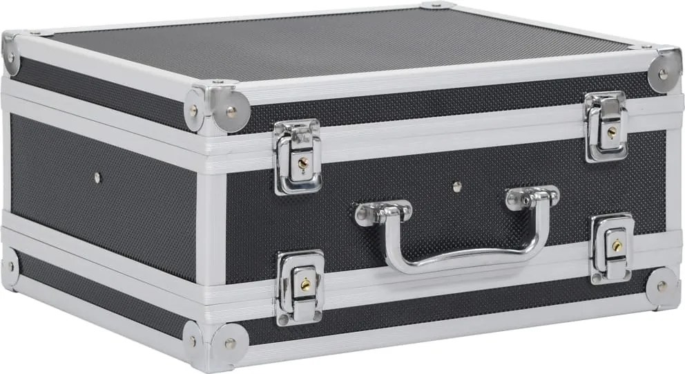 vidaXL Valiză pentru armă, negru, aluminiu ABS