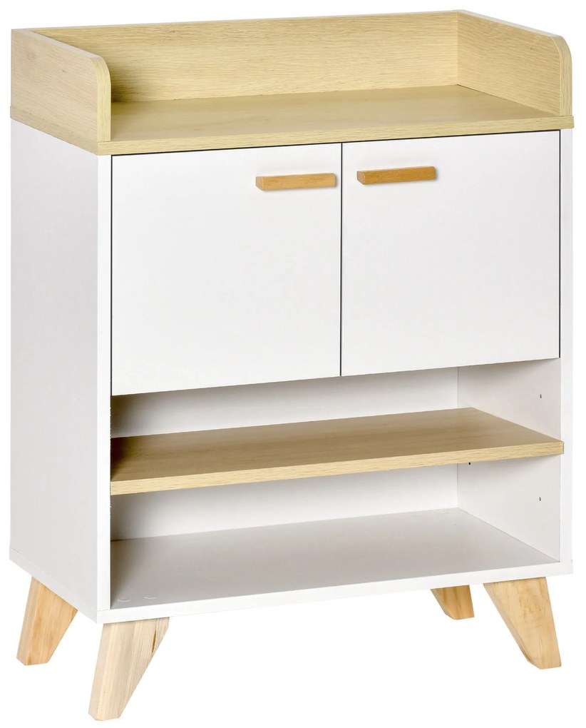 Mobilier multifunctional cu dulap si rafturi deschise, mobilier pentru sufragerie, bucatarie, birou, din lemn alb, 60x30x78cm HOMCOM | Aosom RO