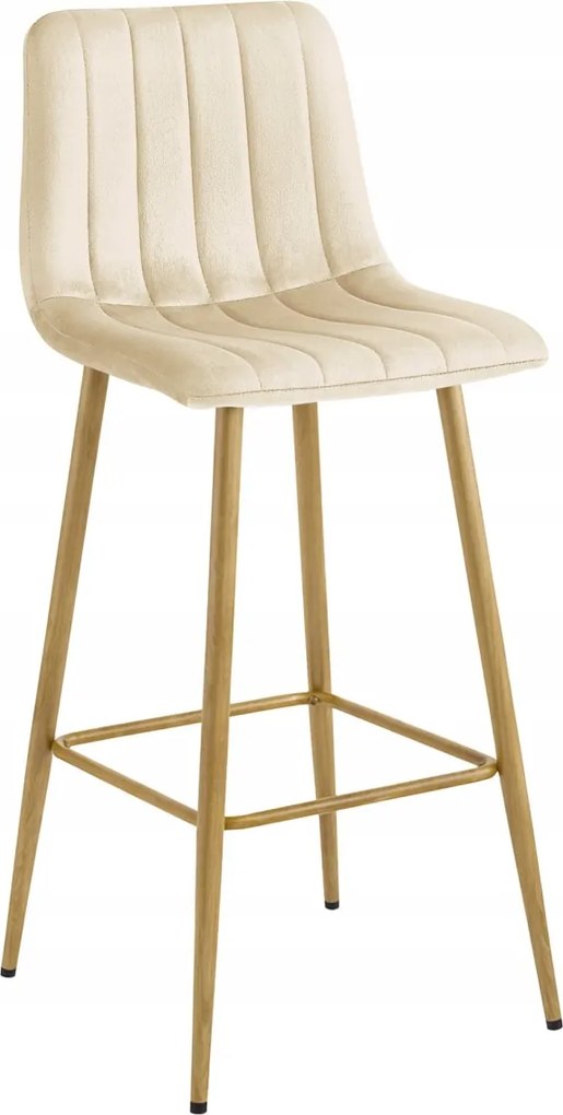 Scaun de bar POZZA VELVET, crem