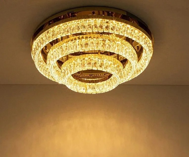 Lustra aplicata LED, Plafoniera, Auriu, Sticla, SAYOV 80 auriu