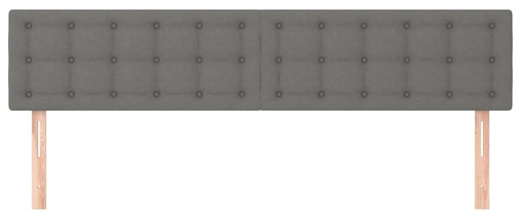 Tablii de pat, 2 buc, gri inchis, 100x5x78 88 cm, textil 2, Morke gra, 200 x 5 x 78 88 cm
