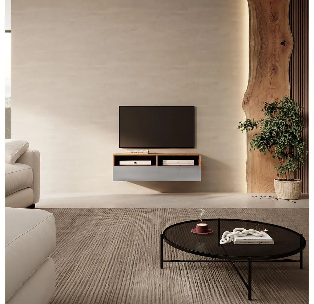 Dulap TV Redcan 100  (stejar wotan + gri). 1098663