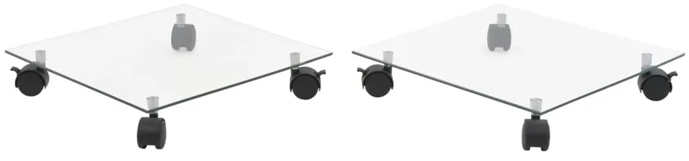 vidaXL Suport cu role de plante, 2 buc, 35x35 cm, sticlă securizată