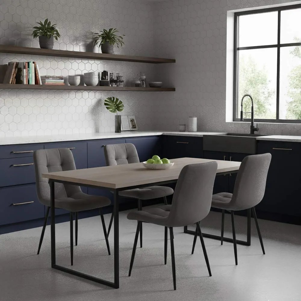 Scaun living din catifea cu cadru metalic BUC 211 gri