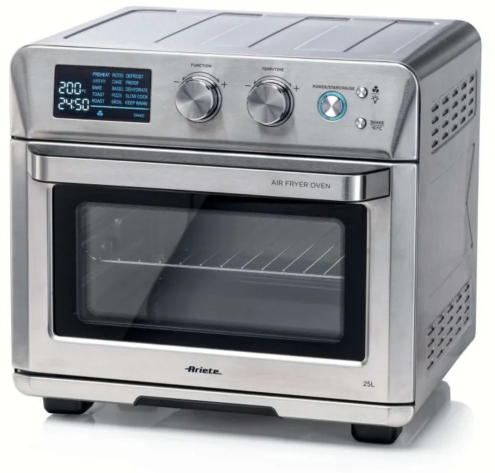 Friteuza cuptor cu aer cald Ariete 4629/11, 1700W, 25 L, 15 programe, Pana la 230°C, Afisaj digital, Cos rotativ, Inox