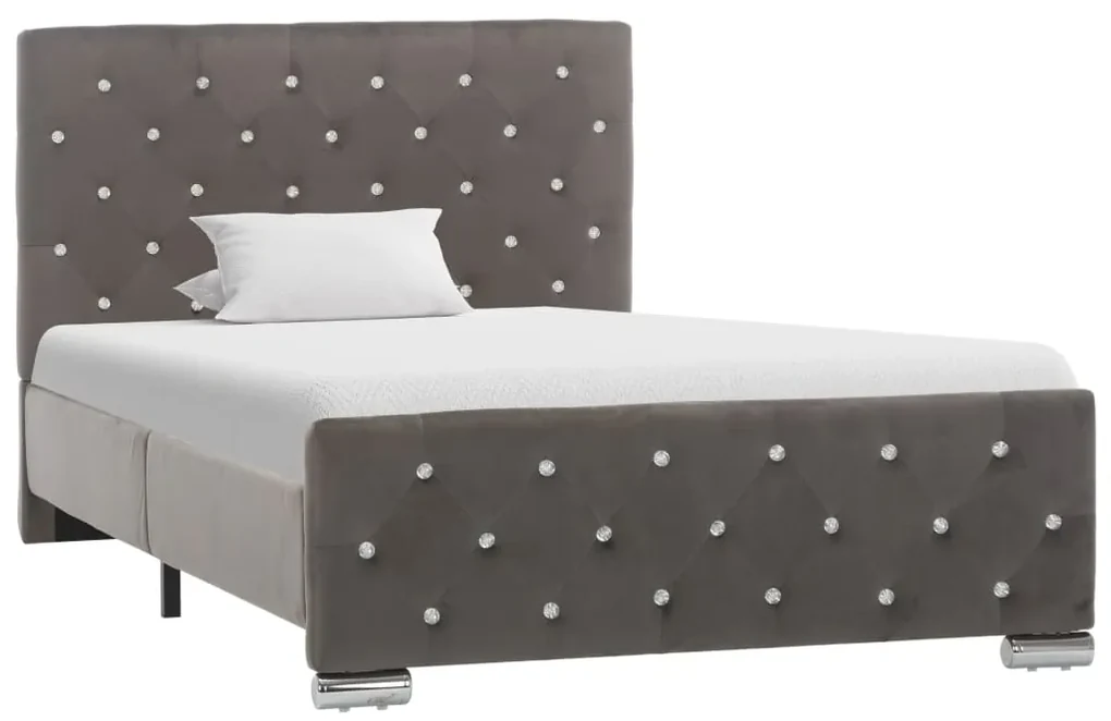 286830 vidaXL Cadru de pat, gri, 100 x 200 cm, catifea