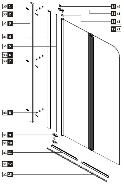 Paravan de cada Mediterraneo, Round 2, cu 2 elemente pliabile, 80 x 140 cm